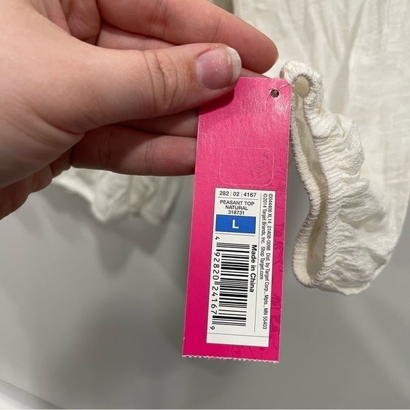 Xhilaration Gauzy Embroidered Bohemian White Blouse Women’s Large - Picture 5 of 8